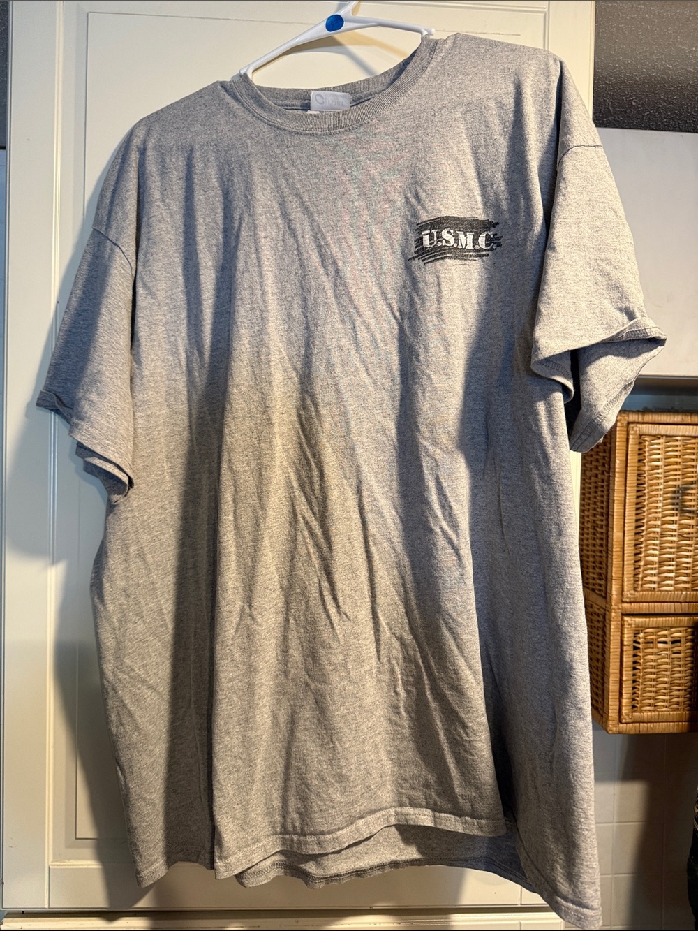 Port & company USMC Gray Short-Sleeve Men's T-Shirt size 2XL